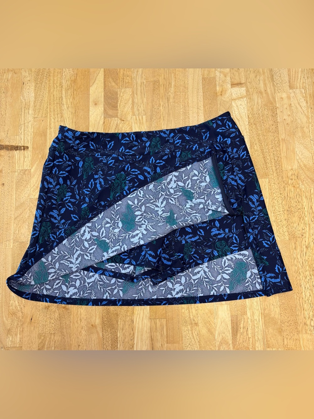 Jude Connally Morgan Skort Navy Teal Blue Owl Print Size M - Picture 5 of 6